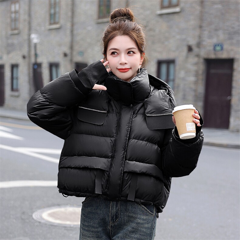欧货显瘦短款羽绒服女2025冬季新款加厚宽松连帽小个子白鸭绒外套,女装羽绒服,意芙