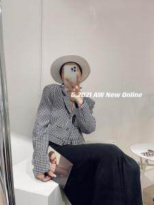 秋季新款千鸟格翻领小外套，其它，G