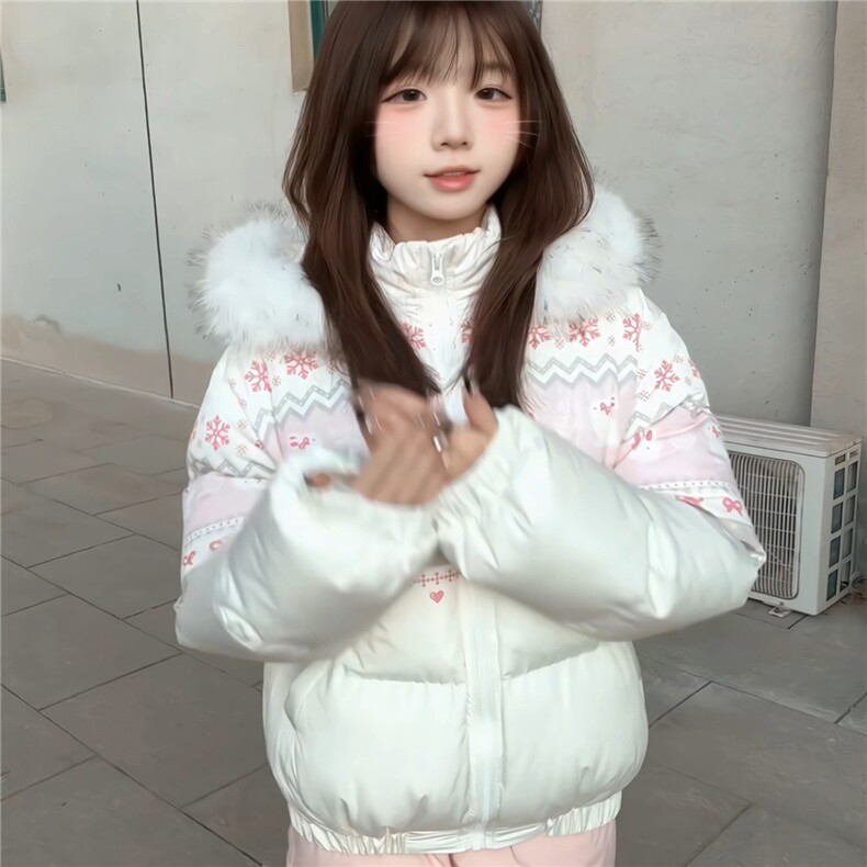 1506-1/M78181/P89女士韩系美式费尔岛兔子毛领连帽棉服,男装棉衣,星座1506-1