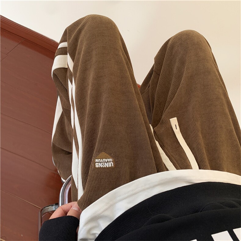 华夫格休闲裤男潮牌宽松大码直筒裤高街运动裤百搭裤子K0460-P35,男装休闲裤,星座308B-2