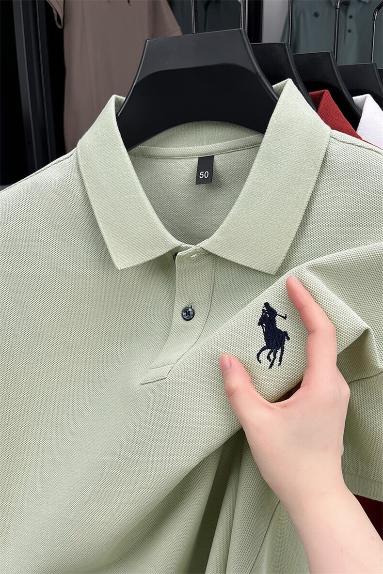 短袖t恤男夏季新款品牌男装商务休闲刺绣翻领纯棉polo衫上衣,男装T恤,电商B212（原钱塘6029）