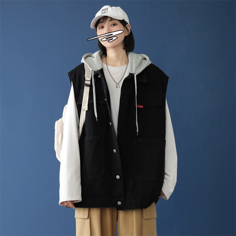 MJ208-p58-限价88M-5XLoversize连帽马甲宽松大码牛仔马甲，男装背心/马甲，星座116