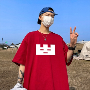 抖音得物二开现货供应220克夏装重磅美式高街宽松短袖t恤MT52图片