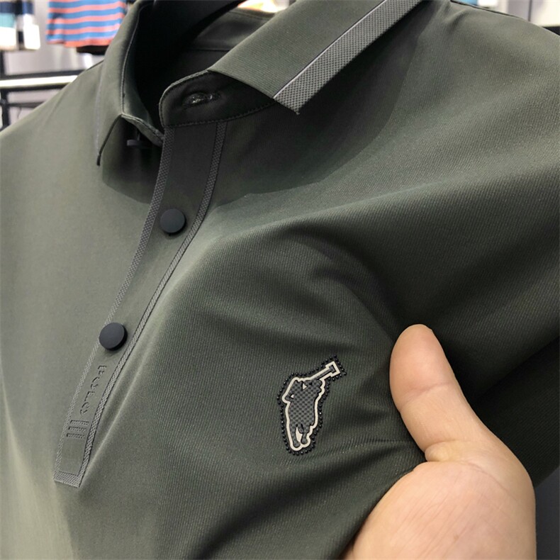 男士短袖T恤保罗polo衫2023夏季新款中年休闲男装半袖翻领体恤衫，男装Polo衫，电商B212（原钱塘6029）