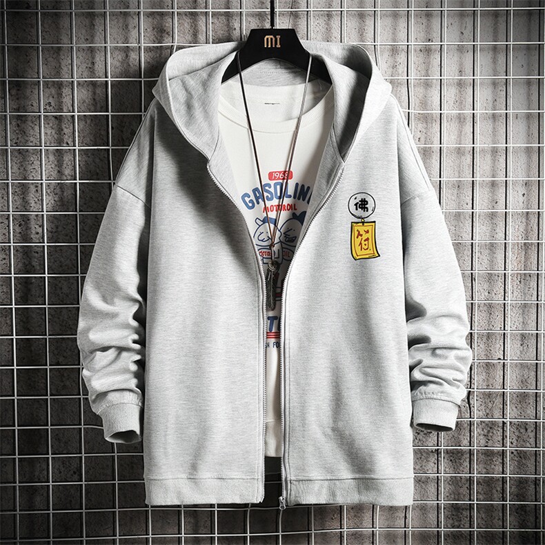 KS21016-P38加绒款-P43连帽开衫卫衣男运动外套大码班服网格,男装卫衣,电商A040A
