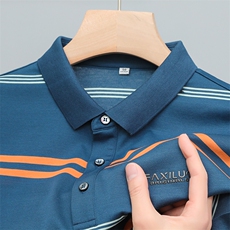 2023夏季新款polo衫男士短袖丝光棉t恤男商务休闲翻领衣服男装，男装T恤，电商B212（原钱塘6029）