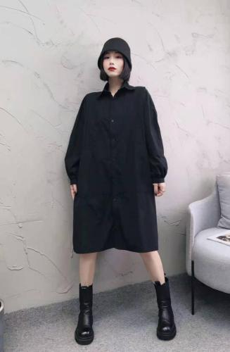 XL9818春款爆版泡泡袖后背抽牛筋时尚休闲长款衬衫,女装衬衫,L·H·X