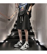休闲裤西裤港风新款夏款休闲短裤男宽松纯色冰丝垂感五分西裤，男装西裤，四季星座505