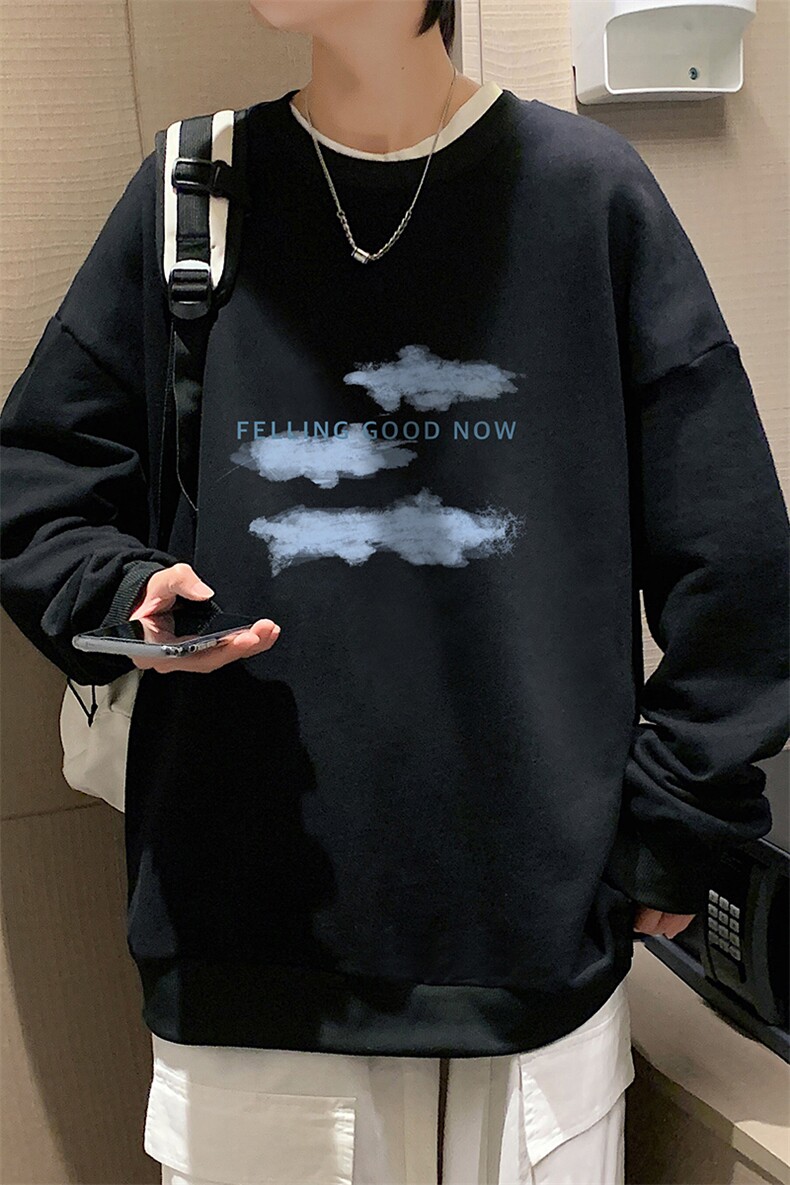 S6143-P28加绒款-P33秋季圆领卫衣男大码韩版宽松长袖外套,男装卫衣,电商A040