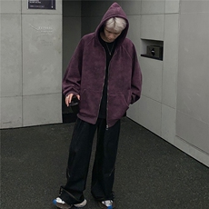 美式复古扎染连帽卫衣开衫男秋季款休闲情侣拉链外套JK91-P78，女装短外套，电商C307A