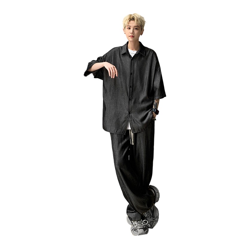 量大优供视频激光冰丝套装男XH69TZ-特P60,男装休闲套装,电商B367