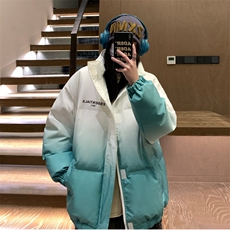 主推中性风渐变色情侣装男装棉衣宽松棉服冬装外套G1036P128，男装棉衣，电商A339