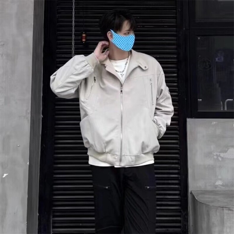长袖外穿棒球领青少年百搭痞帅立领工装飞行员夹克外套常规款潮,男装夹克,星座506A