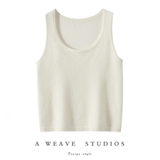 春夏季薄款针织背心女圆领无袖打底衫修身显瘦通勤套头毛衣内搭潮，女装背心吊带，亿嘉羊绒