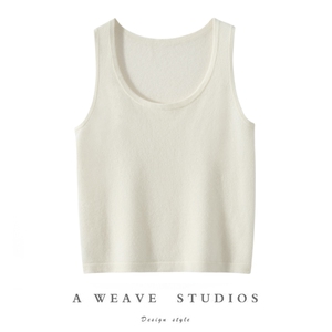 春夏季薄款针织背心女圆领无袖打底衫修身显瘦通勤套头毛衣内搭潮,女装背心吊带,亿嘉羊绒