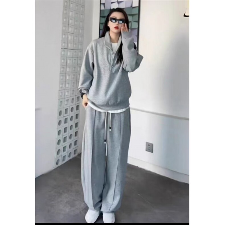 秋季新款高级感休闲运动套装宽松立领卫衣阔腿两件套YY2516-P108，男装休闲套装，电商C216