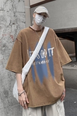 B239-1060-P38重磅美式复古水洗做旧字母几何图印花短袖T恤，男装T恤，星座514-2(原B239)