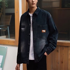 男水洗牛仔长袖衬衫春秋季新款休闲外套JK45-P52，男装衬衫，星座208-5