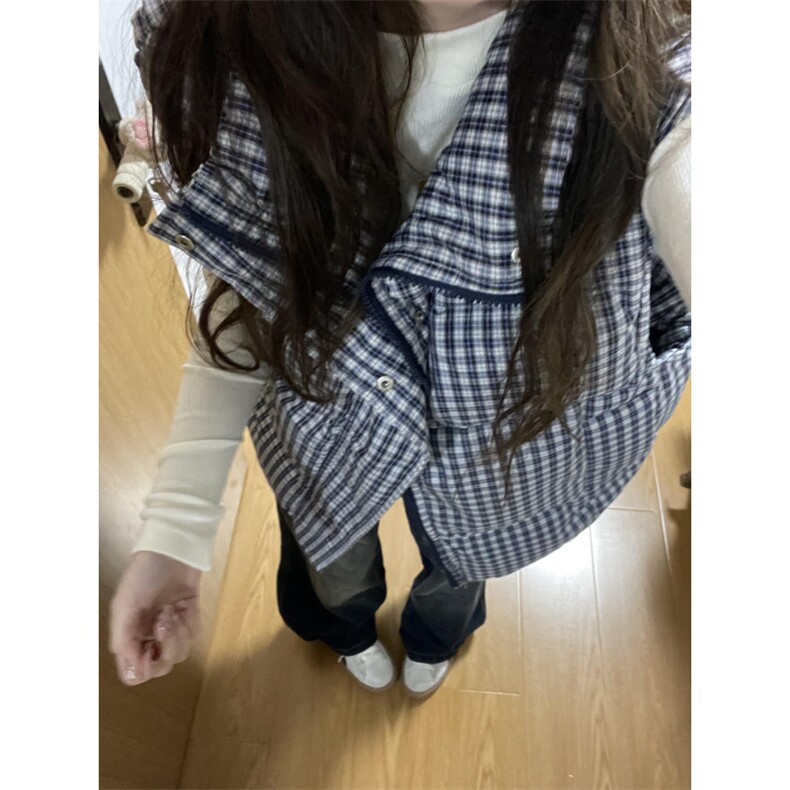 【有货】JK948CC-P75格子马甲棉服男女加厚保暖背心外套,男装背心/马甲,星座1007（原301D）
