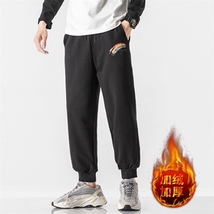 K12064-P40 加绒P50 束脚纯棉运动裤男士休闲裤大码宽松卫裤男图片