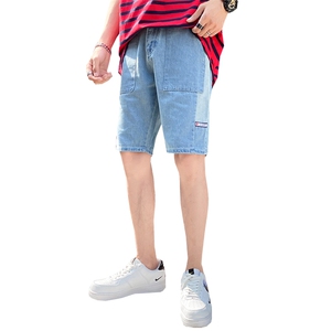 牛仔短裤男士夏季宽松直筒薄款潮流中裤休闲五分裤子DK031-P40图片