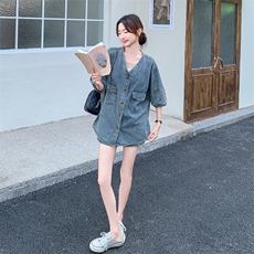 现货~~！！薄款牛仔套装懒人穿搭P135188，女装套装/套裙，2C262