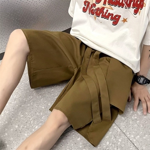 流行宽松型新款潮夏季百搭休闲裤直筒时尚潮牌工装裤男五分裤图片