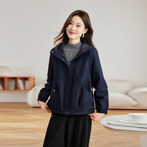 现货休闲连帽棉服女短款宽松加厚保暖外套小个子棉衣图片