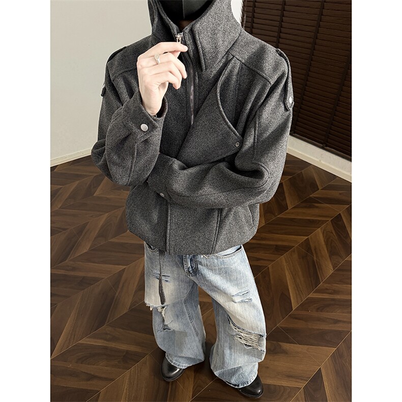 JK006-特P70美式设计感毛呢外套，女装短外套，星座1503