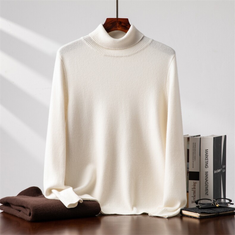 2025年秋季新款百搭七针加厚高翻领羊绒衫，男装羊绒套衫，台绒羊绒