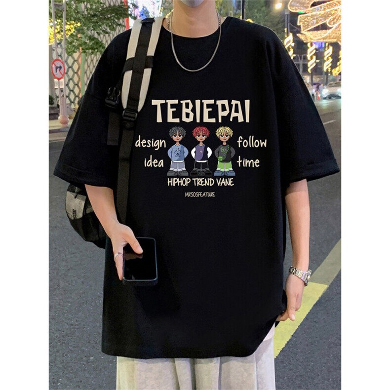 T789大码宽松纯棉运动圆领体恤衫oversize短袖T恤男重磅T,男装T恤,星座304A-1