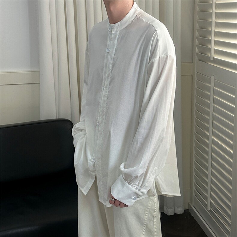2025现货新款设计感小众休闲衬衣新潮长袖衬衫A351-AC2454-P68,男装衬衫,电商A351