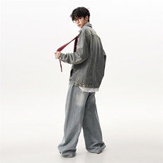 【现货】XZ1218(原611-3)WT8644特价P65美式个性铆钉牛仔外套，男装工装外套，星座1218（原611-3）