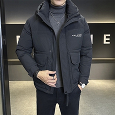 连帽羽绒服男短款冬季痞帅轻薄加厚外套，男装羽绒服，电商A311