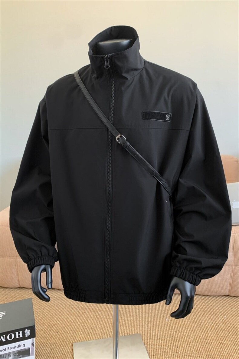JK205/P65春装新款个性魔术贴立领飞行员夹克男潮外套上衣,男装夹克,电商基地A050