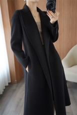 2025新款秋冬双面羊绒大衣女中长款高端赫本风韩版羊毛呢外套，女装双面呢大衣，乾庄羊绒