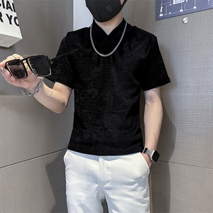春夏季打底衫男潮流修身短袖T恤社会小伙301C-DT76-P58控78图片