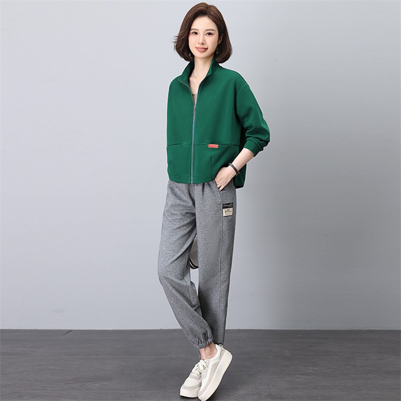 现货时尚休闲减龄开衫套装女春秋新款宽松显瘦两件套,女装套装/套裙,依恋蒂丝