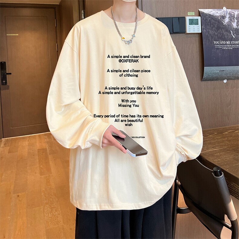 抖音得物供货量大从优可提供视频美式长袖T恤CT724特P25,男装T恤,电商A486-1