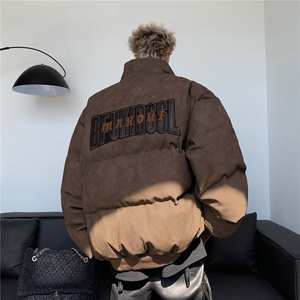 美式复古字母刺绣设计感棉服冬季街头情侣加厚面包服 M8030 P108图片