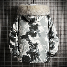 MC49133-P135日系潮衣男大码派克服男工装服外套袄网格，男装棉衣，电商A040A