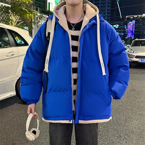 冬季假两件冬季外套韩版连帽加厚棉服运动休闲外套MY5062 P-70图片