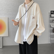 衬衫男秋季新款港风宽松大码灯芯绒长袖衬衣CS025-P38，男装衬衫，星座214-3