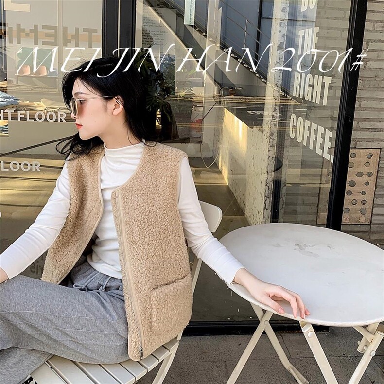 美巾涵5121皮毛一体马甲，女装马甲，美巾涵