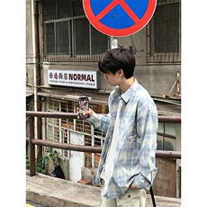 特P45无差价新款秋季时尚格子长袖衬衫-HS2295港风街头，男装衬衫，电商A003