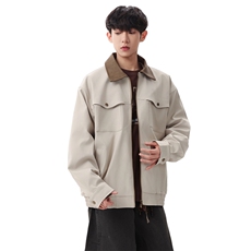 潮牌工装夹克男街头撞色翻领宽松百搭休闲外套XZ309JK8606P75，男装夹克，星座309（原A406）