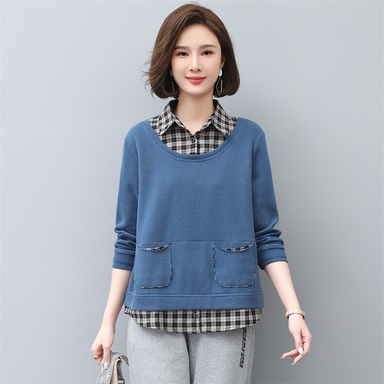 2024年秋季新款韩版休闲百搭卫衣女长袖气质减龄上衣服女打底衫棉,女装卫衣/绒衫,忆绮罗