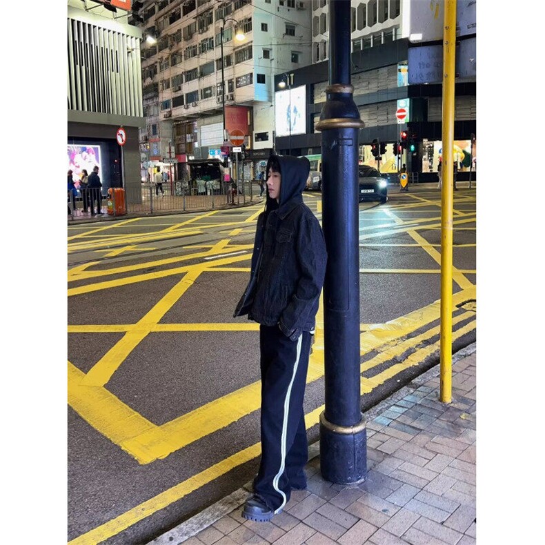 DA08-P52美式街头水洗做旧牛仔裤男春秋直筒宽松百搭高街长裤潮,男装牛仔裤,星座603-2