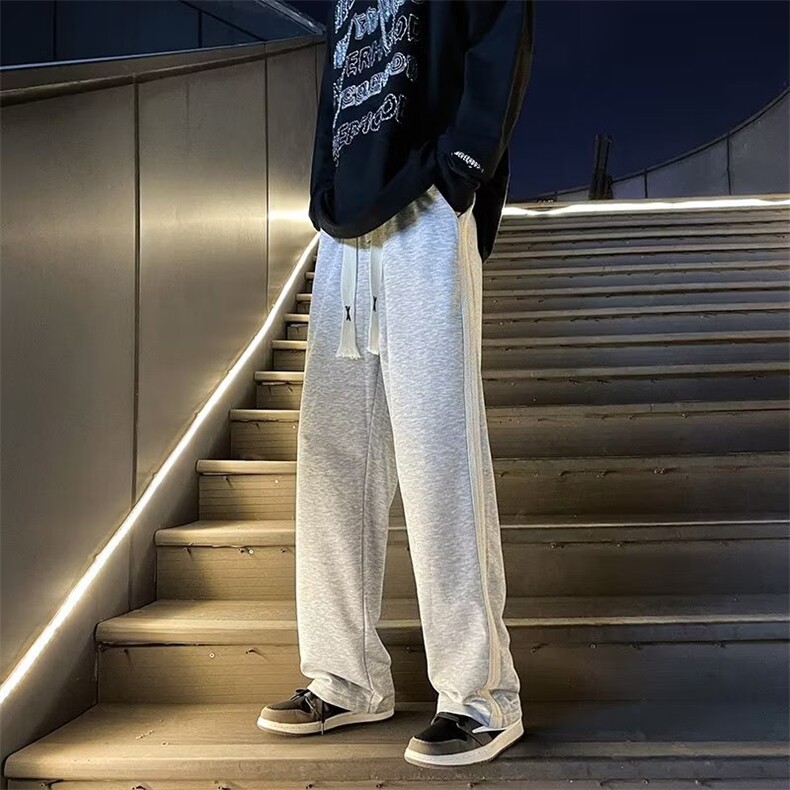 运动休闲裤男直筒垂感ins潮牌港风JQ61P30,男装休闲裤,星座1116-2