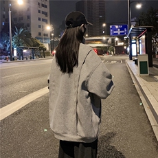 情侣冬装弯刀袖毛呢加棉夹克棉衣休闲纯色加厚外套男G1104P108，男装夹克，电商A339